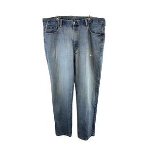 Levis 550 Regular Fit Jeans Mens Actual 44x33 Distressed Medium Wash Blue